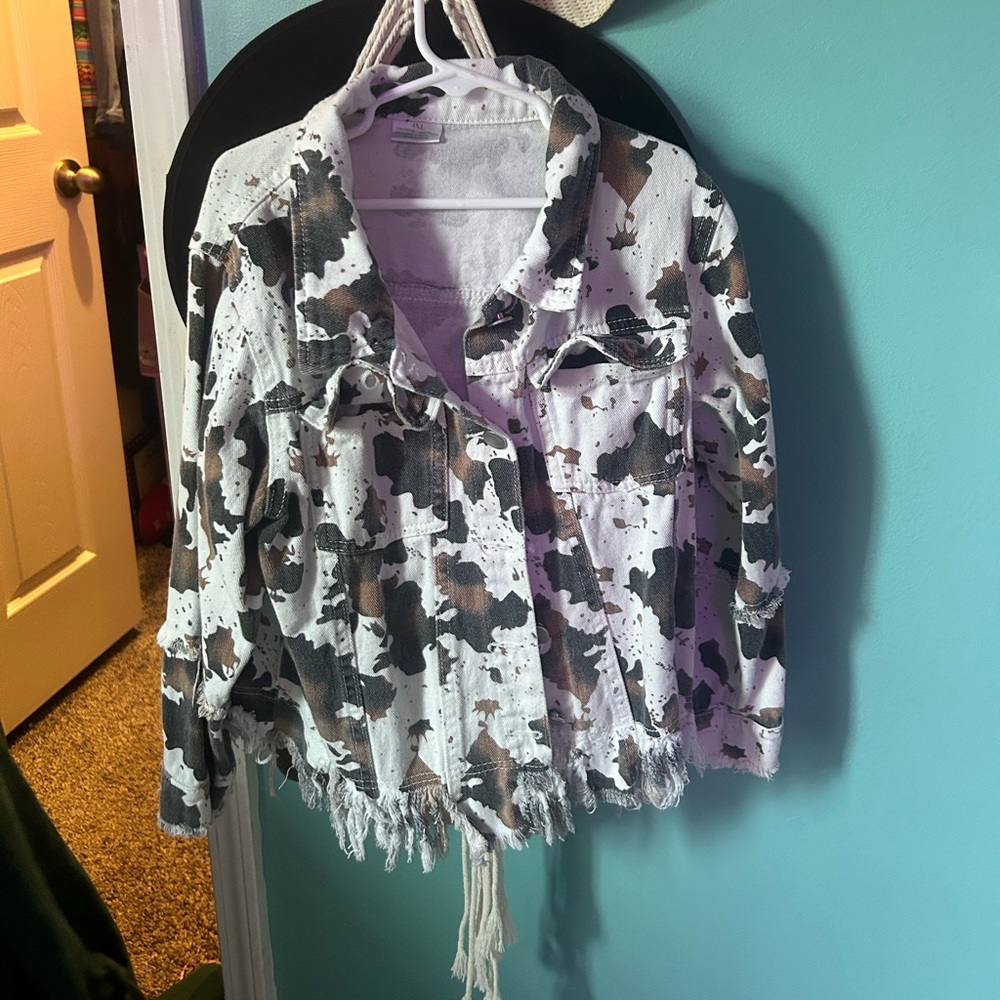 Girls 10/12 jacket cowprint western